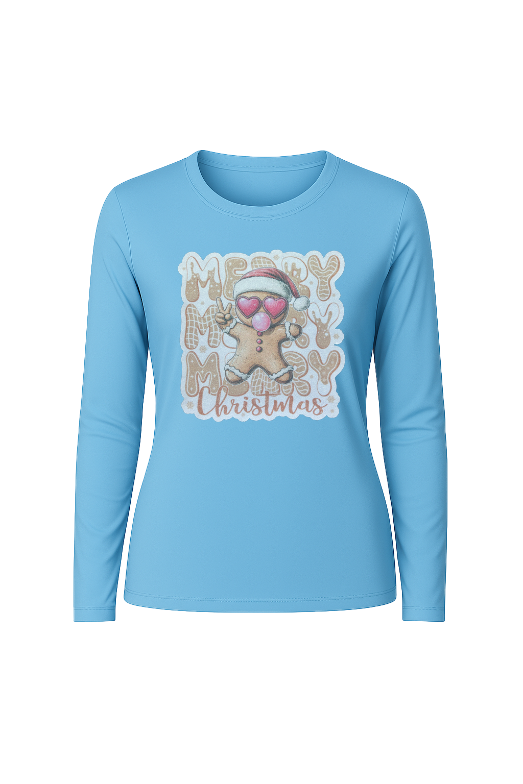 Glitter Gingerbread Bubble Pop Long Sleeve Tee UPF 50