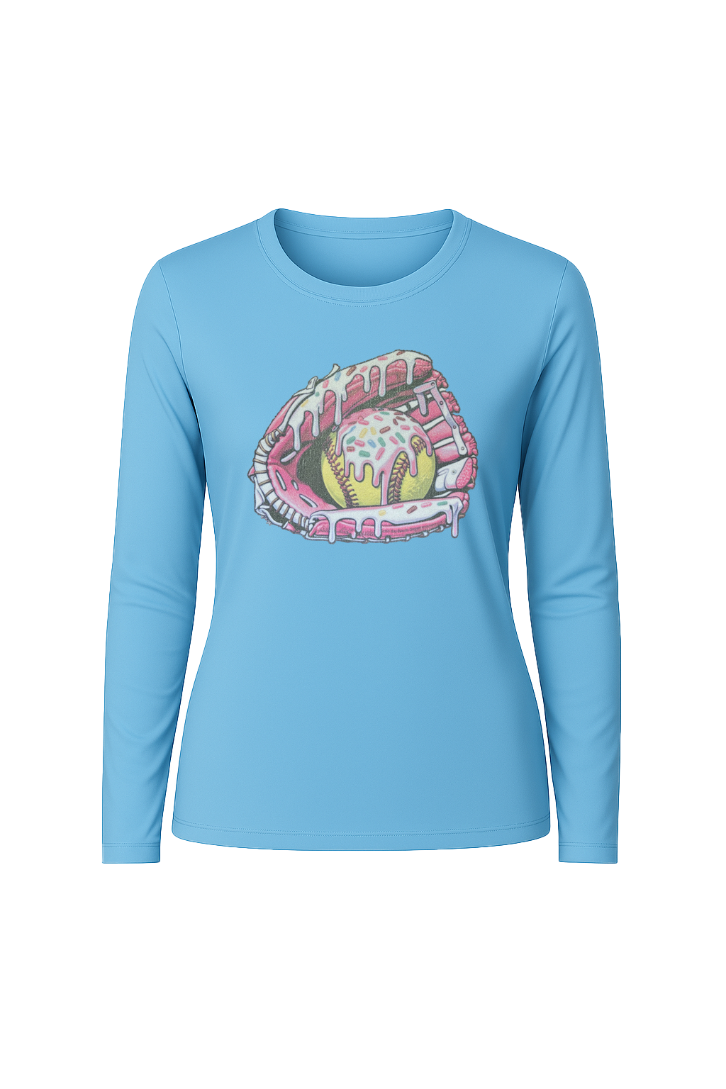 Glitter Softball Sundae Long Sleeve Tee UPF 50