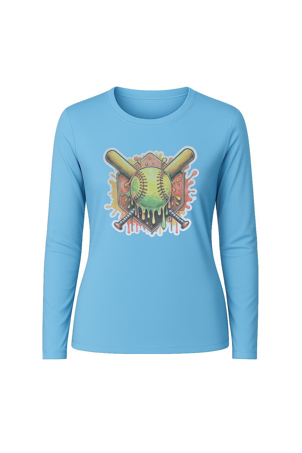 Glitter Orange Shield Long Sleeve Tee UPF 50