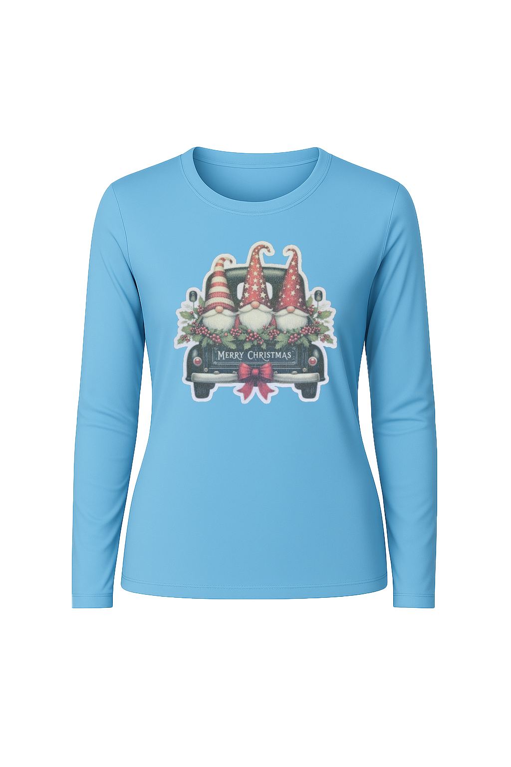 Glitter Gnome For The Holidays Long Sleeve Tee UPF 50