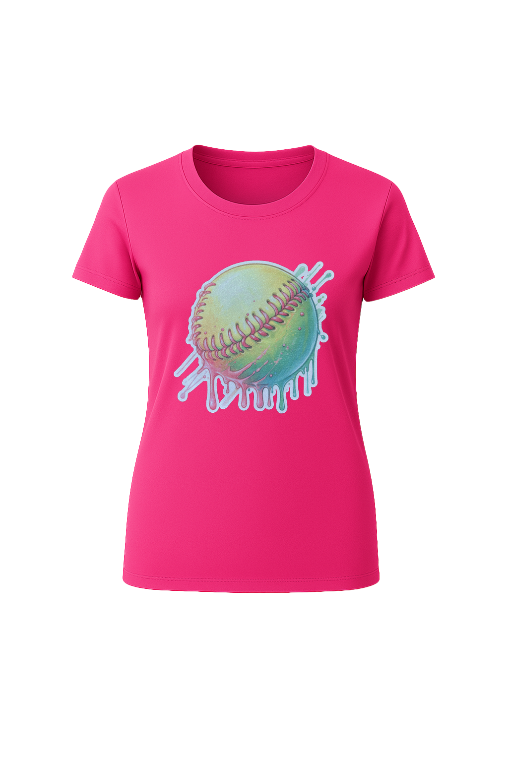 Glitter Softball Drip Short Sleeve Tee