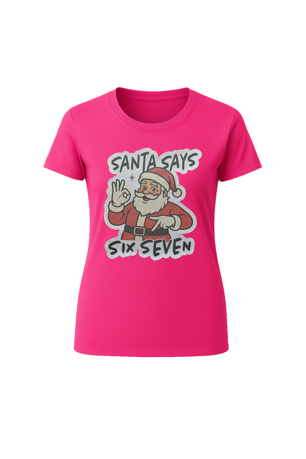 Glitter Santa Says Six Seven Short Sleeve Tee