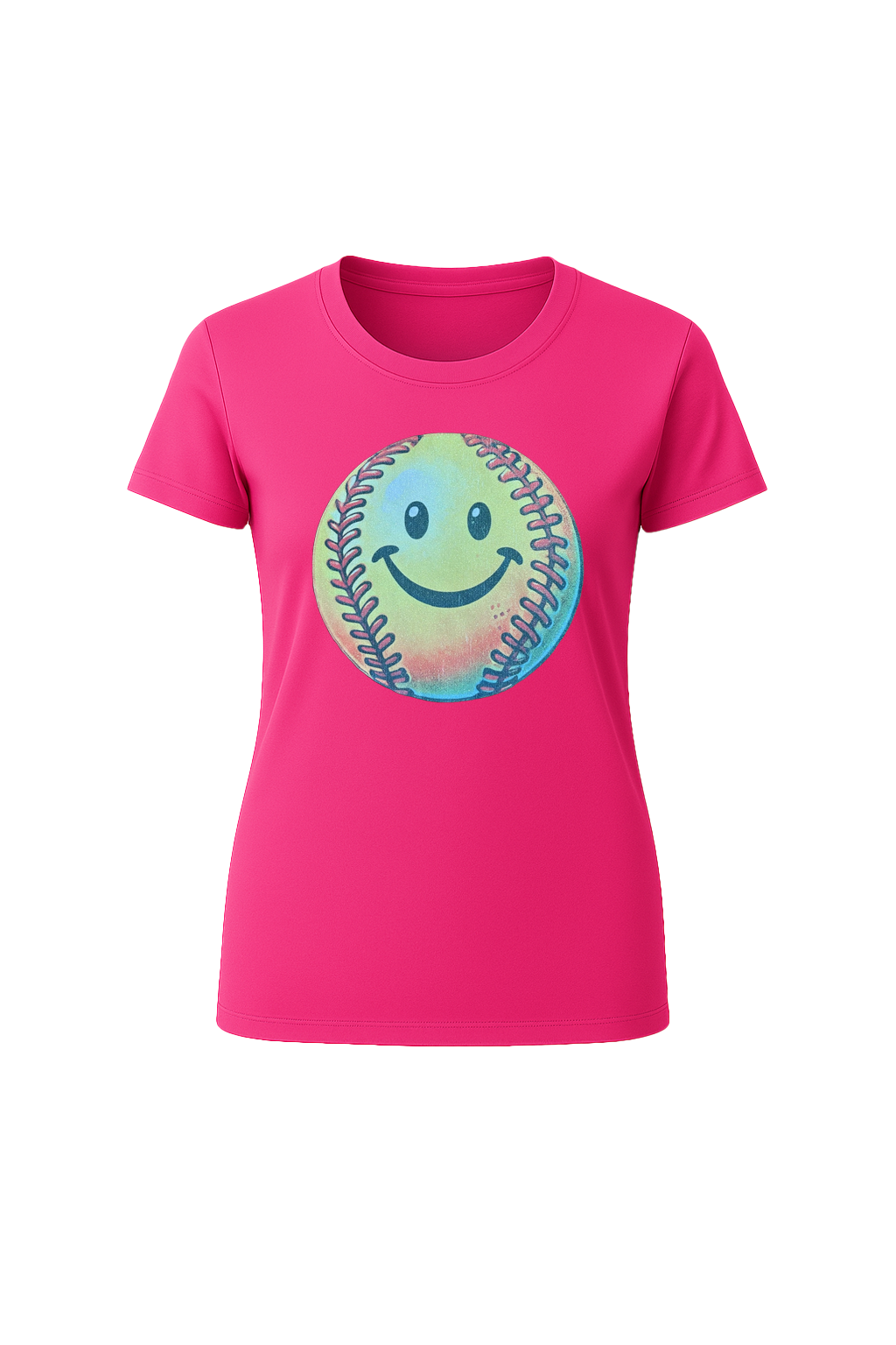 Glitter Happy Softball Short Sleeve Tee