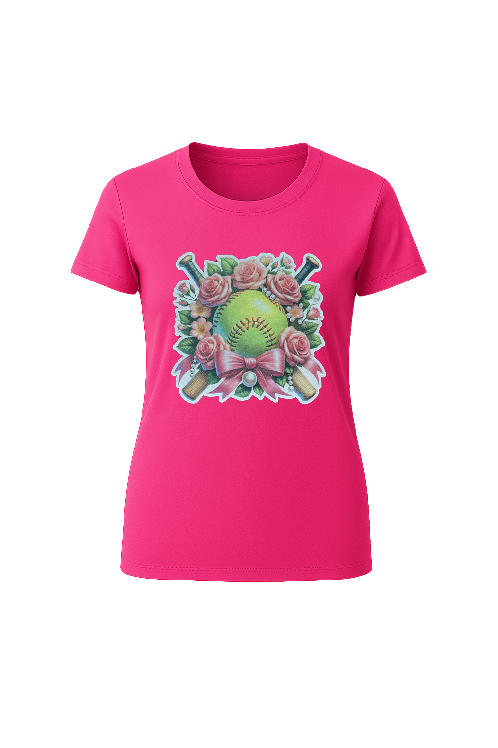 Glitter Softball Bouquet Short Sleeve Tee