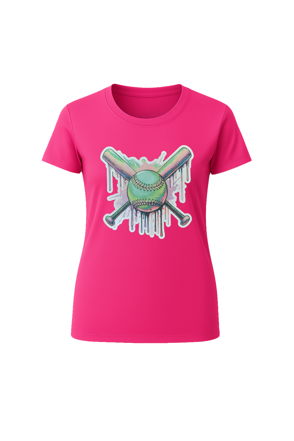 Glitter Green Drip Bats Short Sleeve Tee