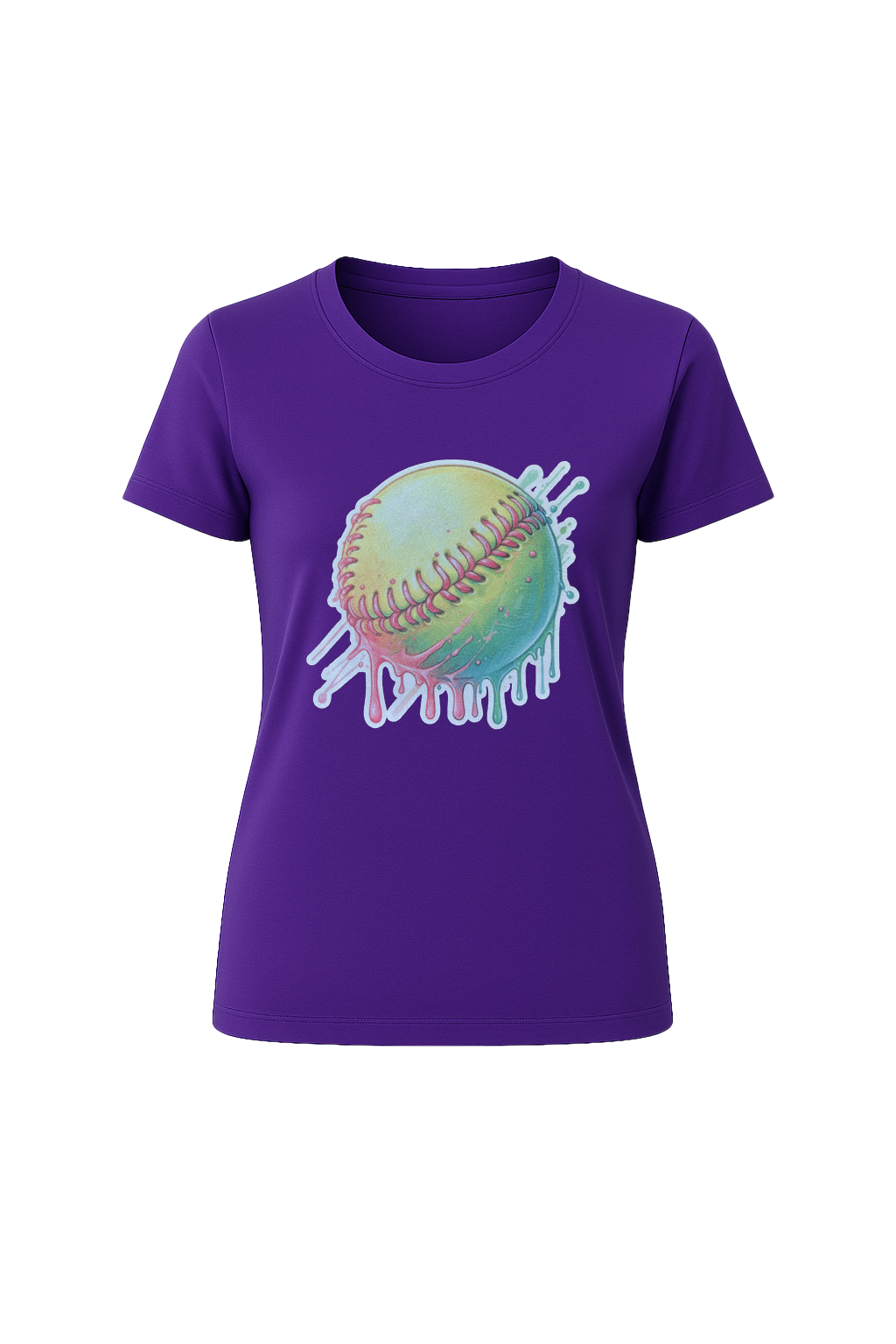 Glitter Softball Drip Short Sleeve Tee