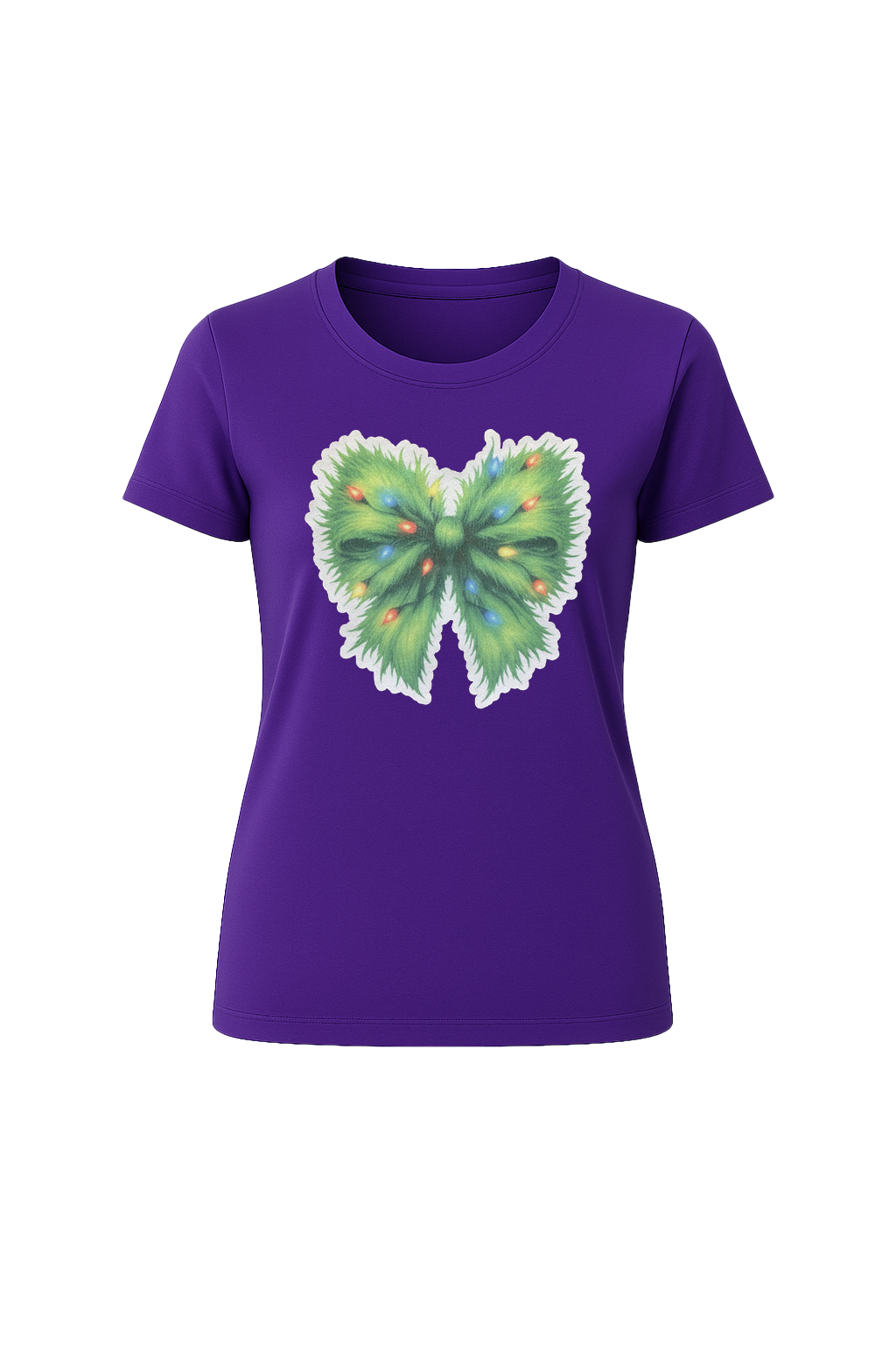 Glitter Evergreen Bow Short Sleeve Tee