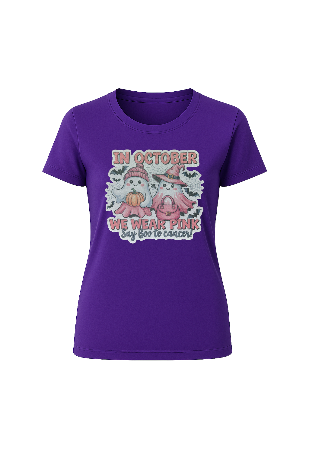 Glitter Wear Pink Say Boo Short Sleeve Tee