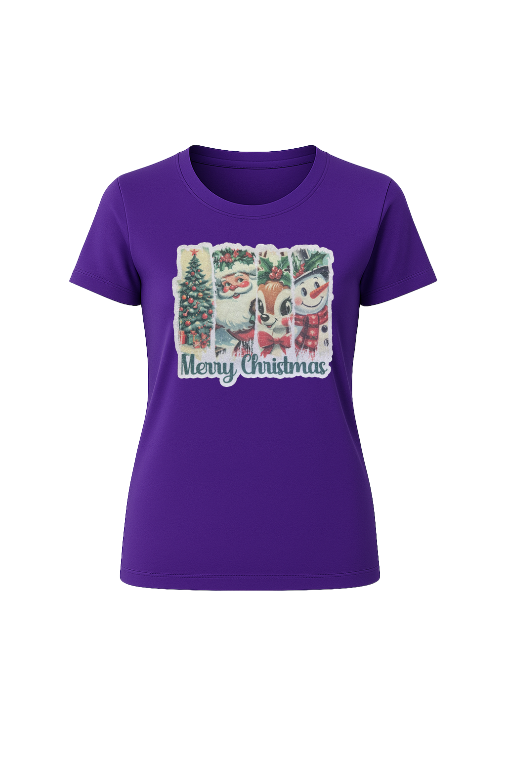 Glitter Christmas Collage Short Sleeve Tee