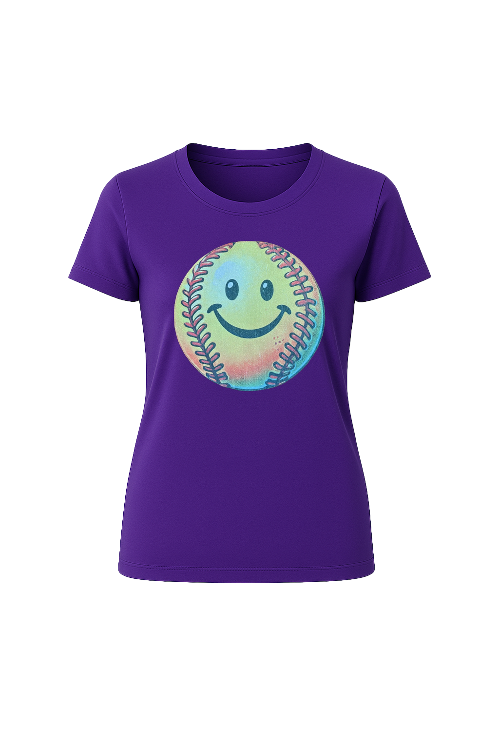Glitter Happy Softball Short Sleeve Tee