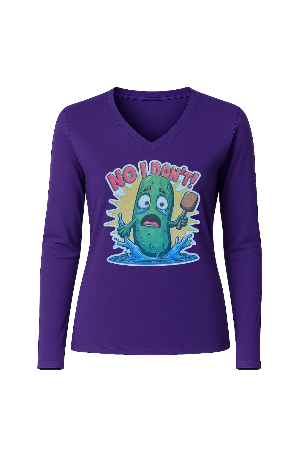 Glitter No I Don't Long Sleeve V-Neck Tee