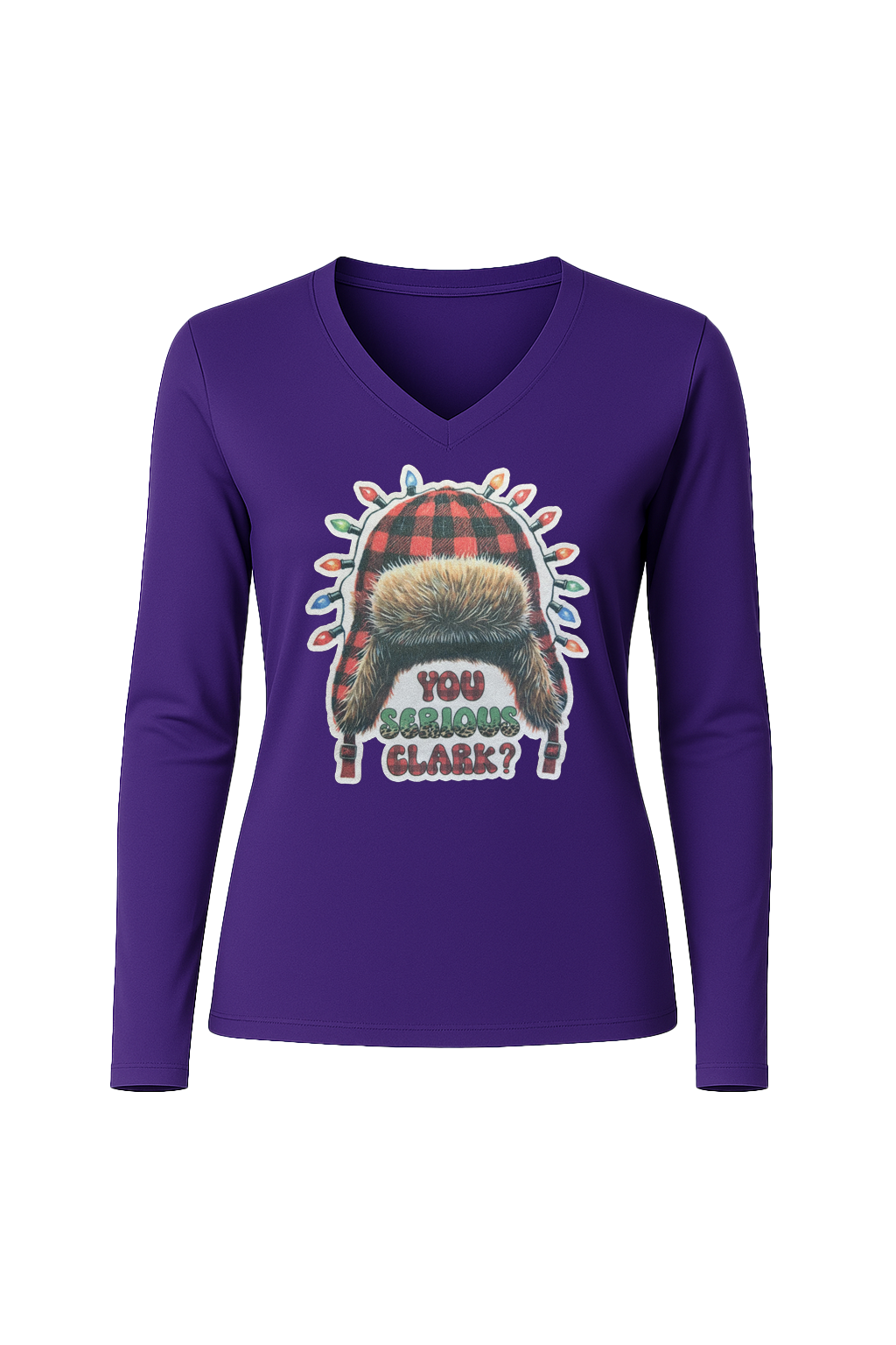 Glitter You Serious Clark? Long Sleeve V-Neck Tee
