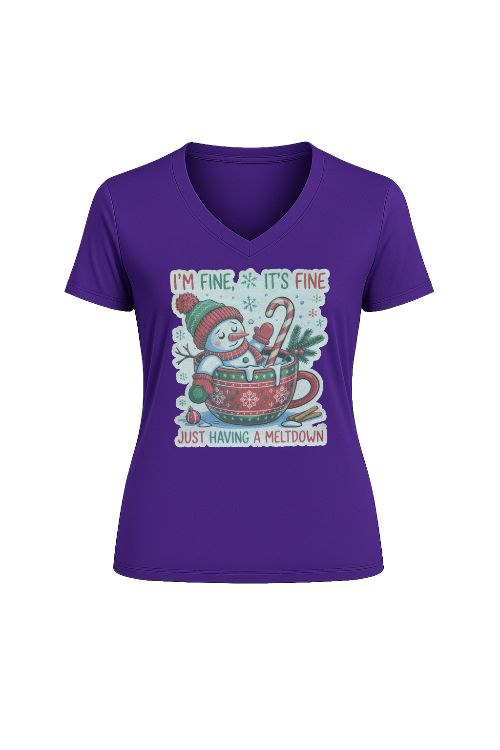 Glitter Having A Meltdown Short Sleeve V-Neck Tee