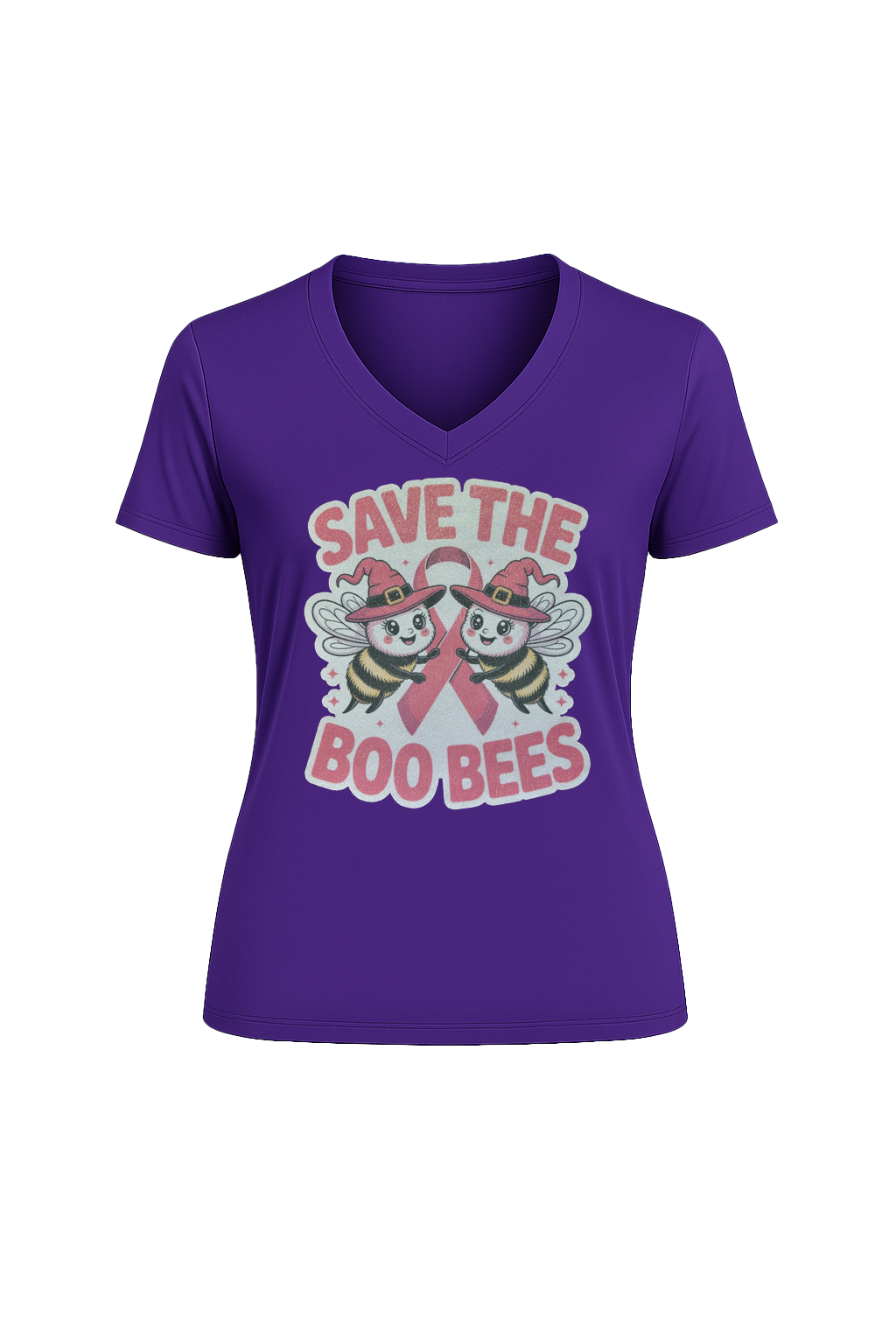 Glitter Save The Boo Bees Short Sleeve V-Neck Tee