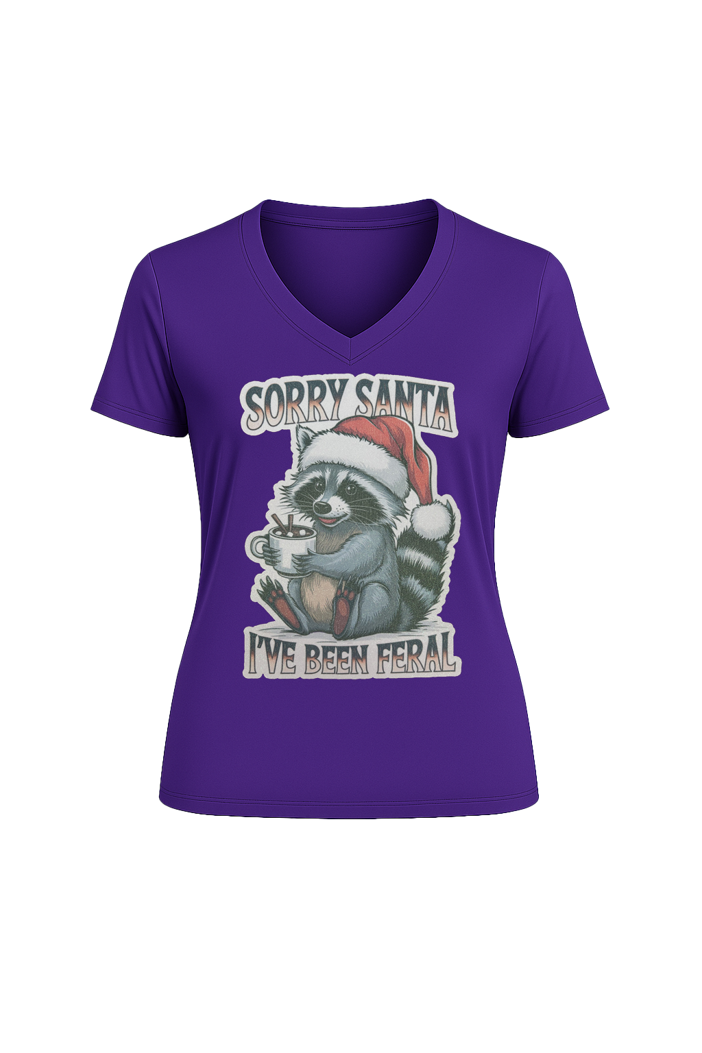 Glitter I've Been Feral Short Sleeve V-Neck Tee