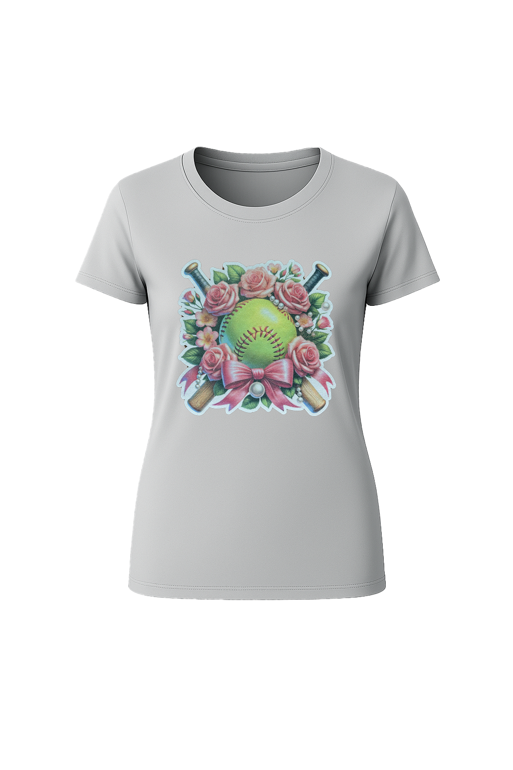 Glitter Softball Bouquet Short Sleeve Tee
