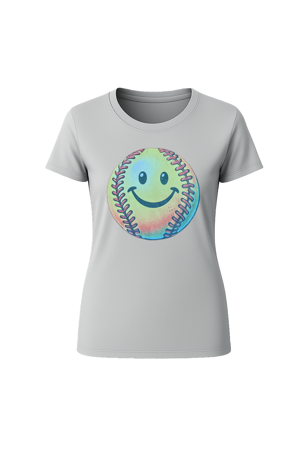 Glitter Happy Softball Short Sleeve Tee