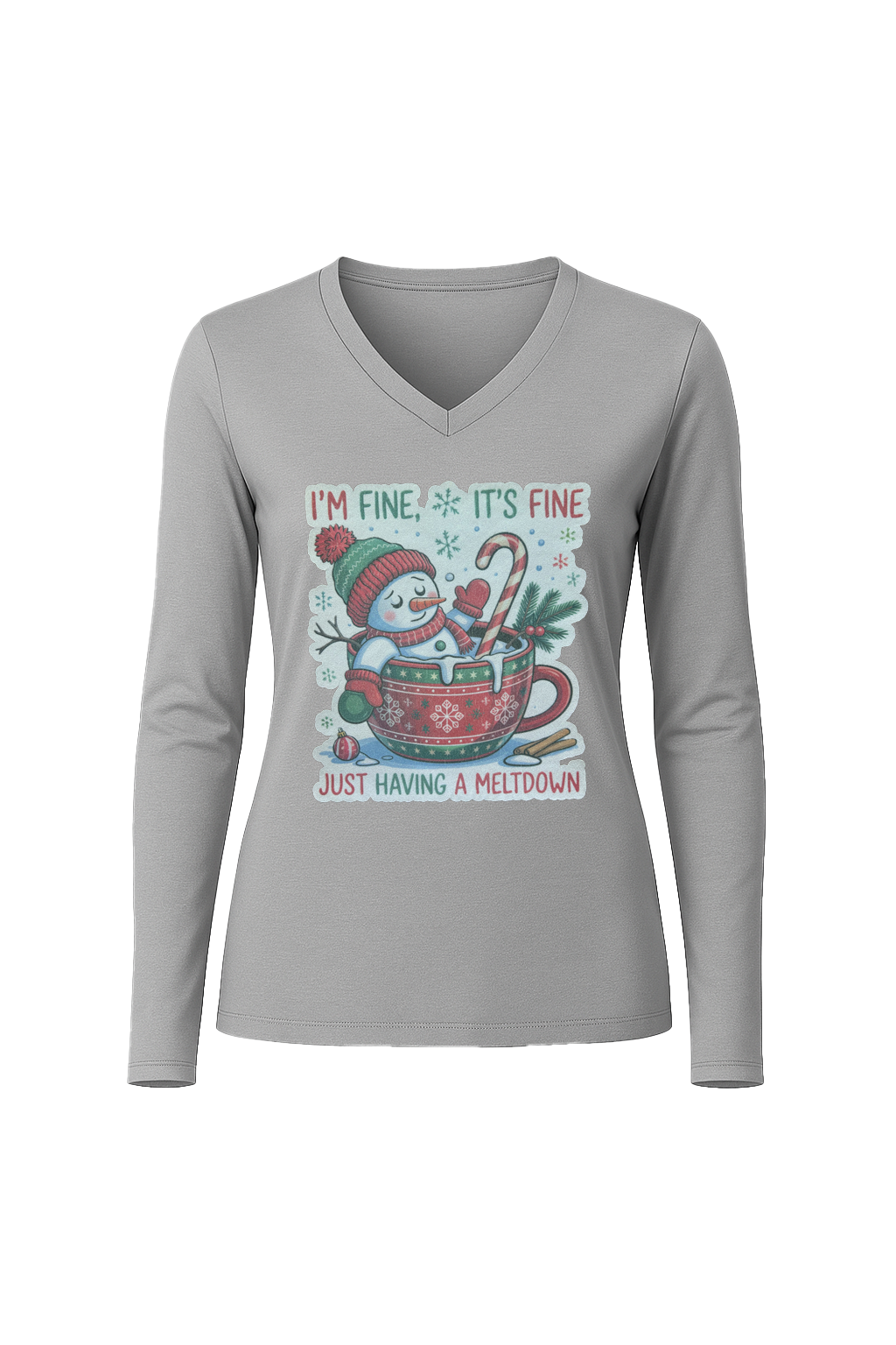 Glitter Having A Meltdown Long Sleeve V-Neck Tee
