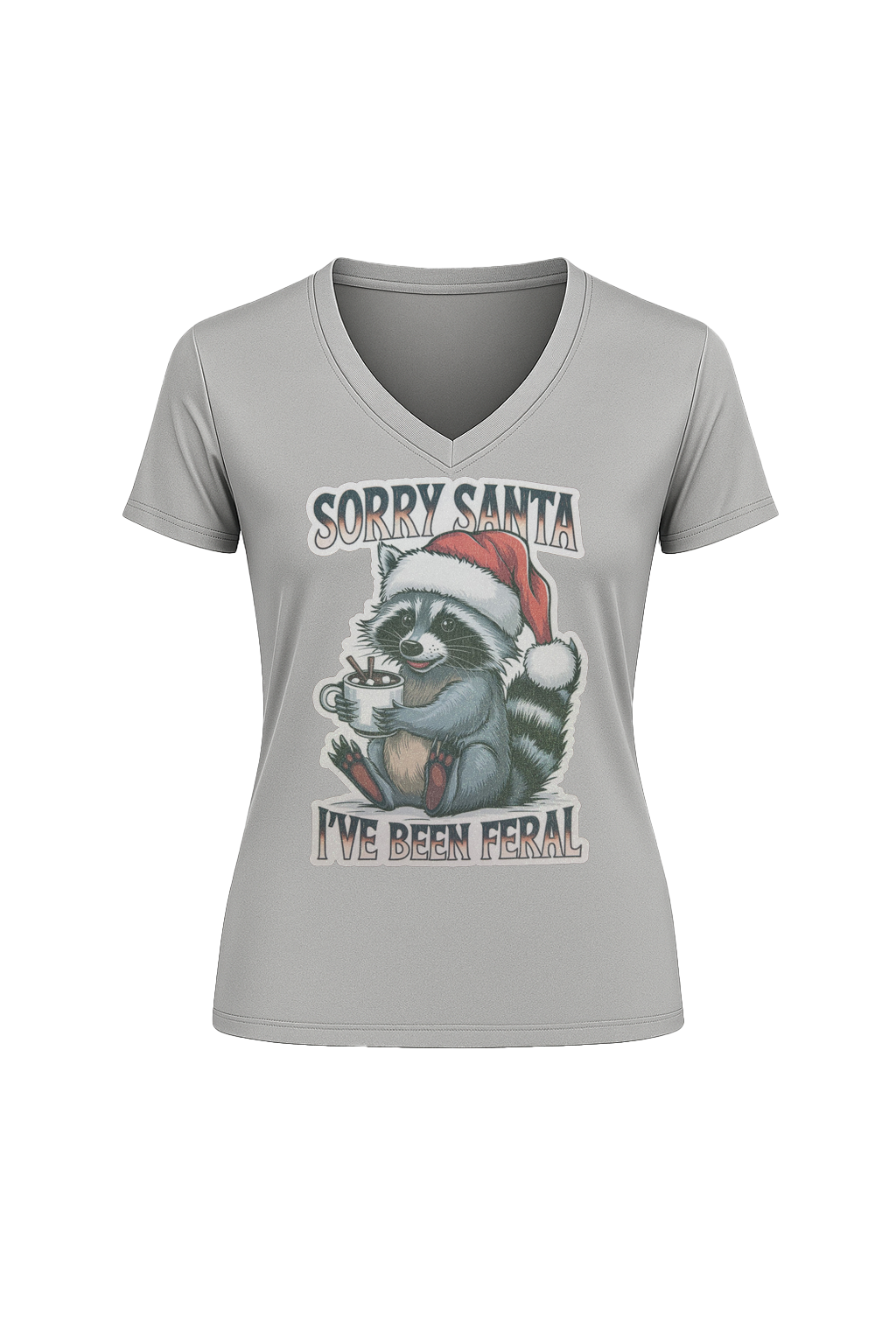 Glitter I've Been Feral Short Sleeve V-Neck Tee