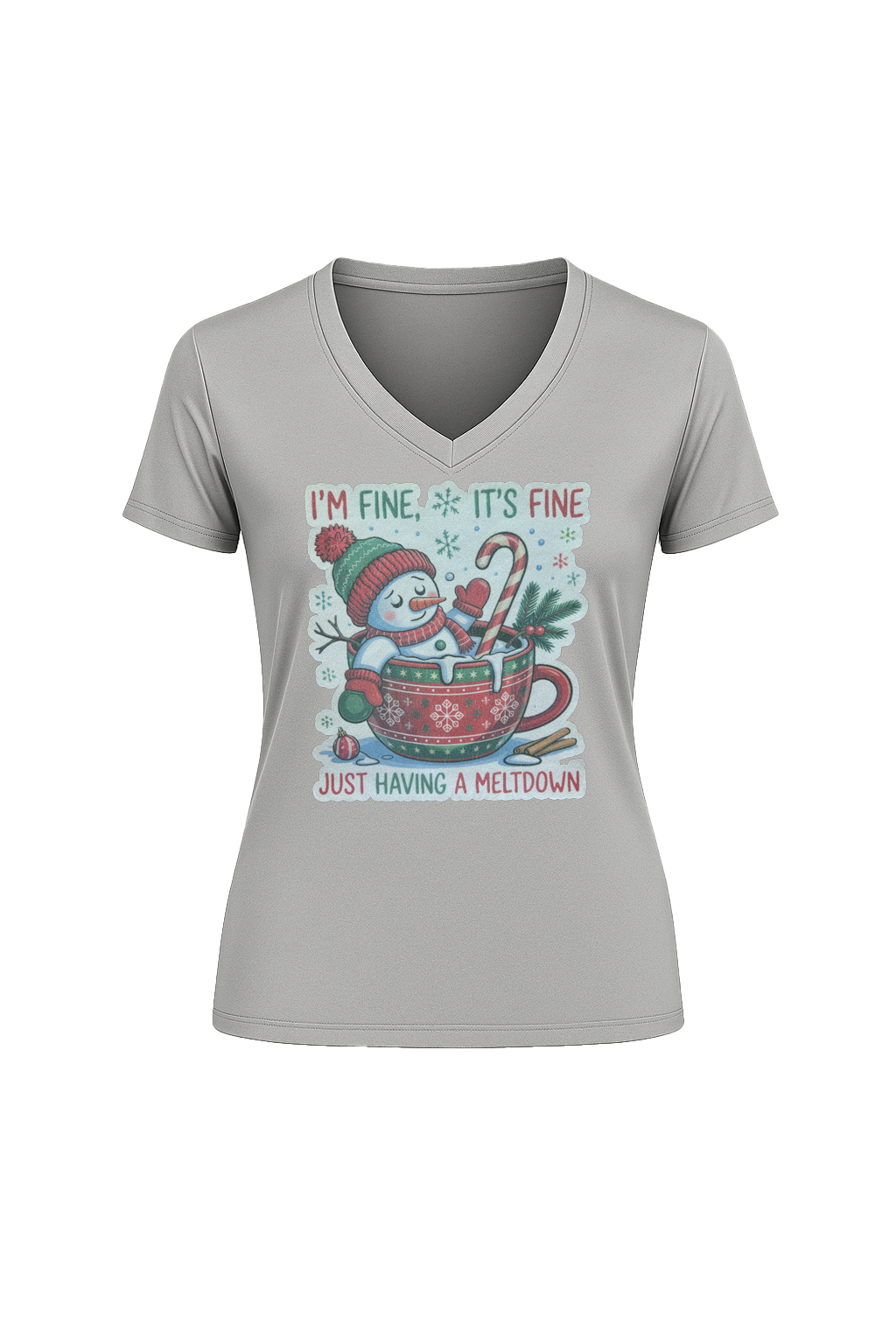 Glitter Having A Meltdown Short Sleeve V-Neck Tee