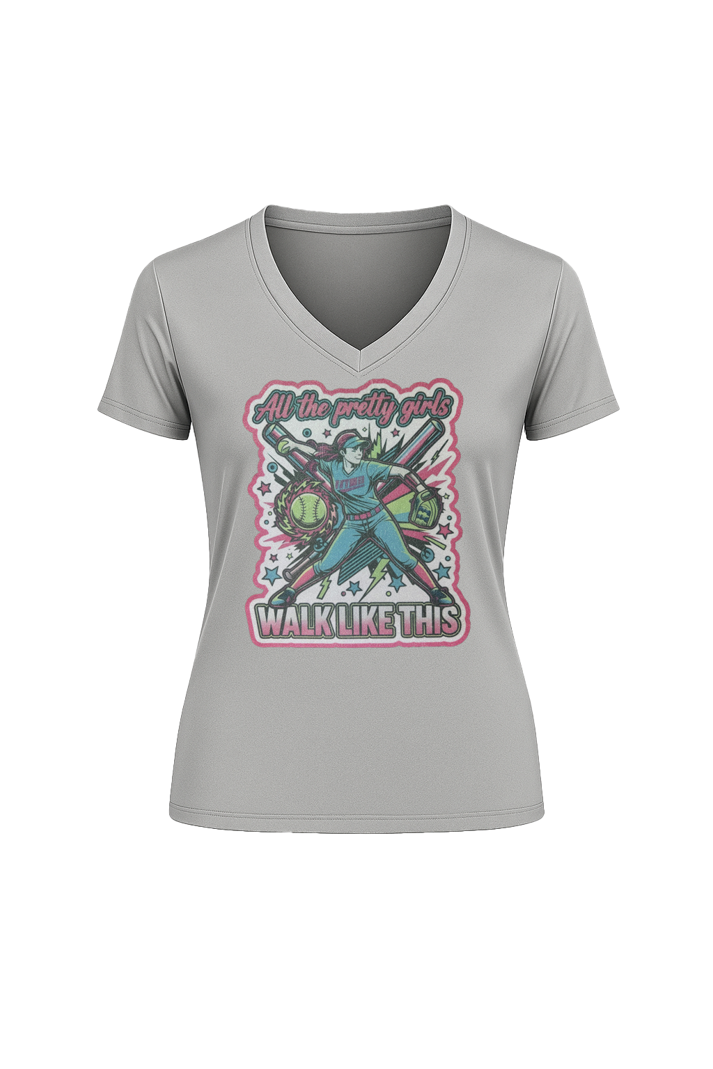 Glitter Pretty Girls Short Sleeve V-Neck Tee