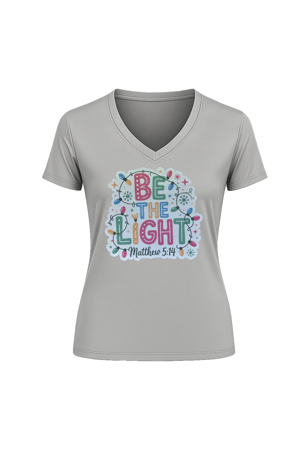 Glitter Be The Light Short Sleeve V-Neck Tee