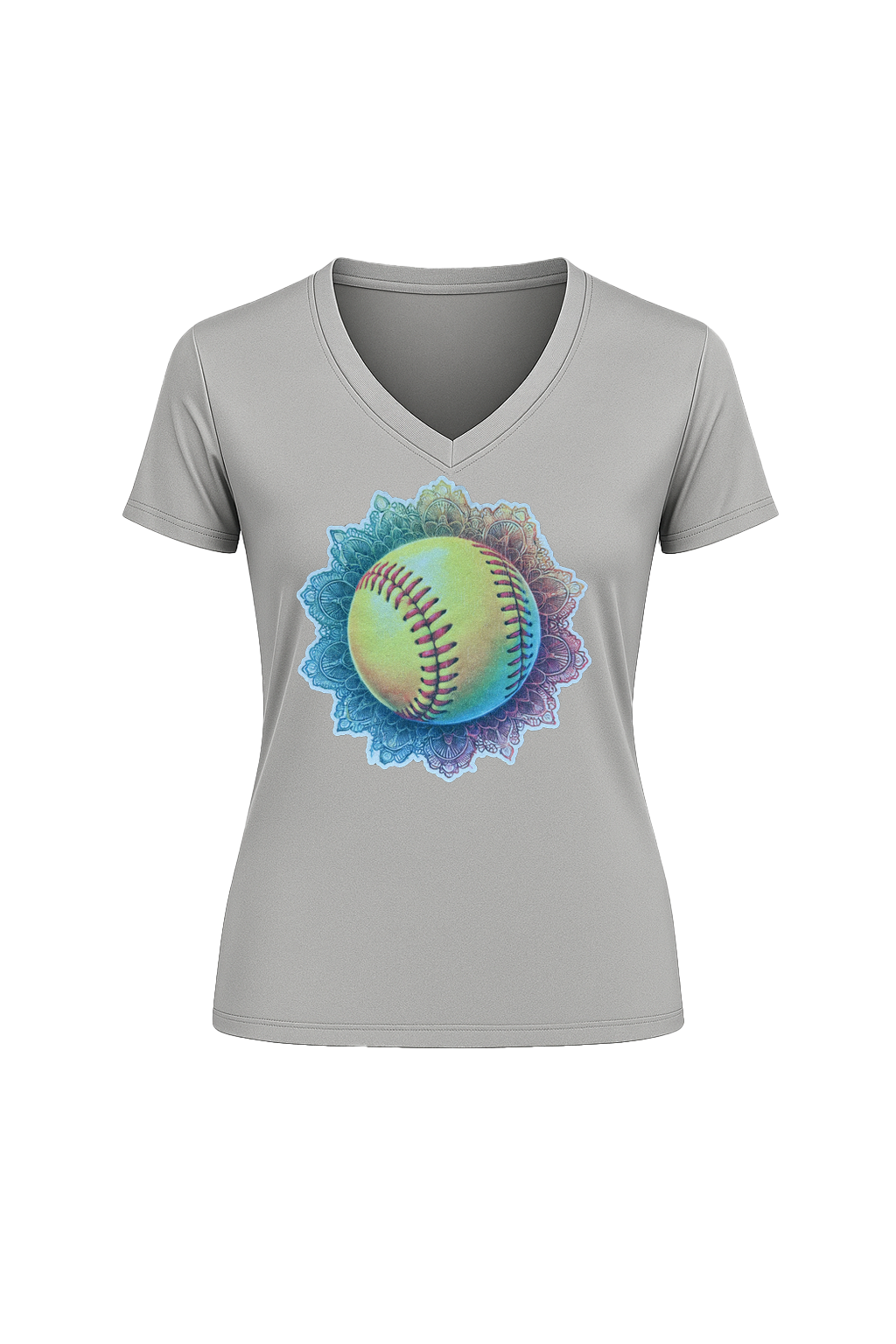 Glitter Tie-Dye Triple Short Sleeve V-Neck Tee