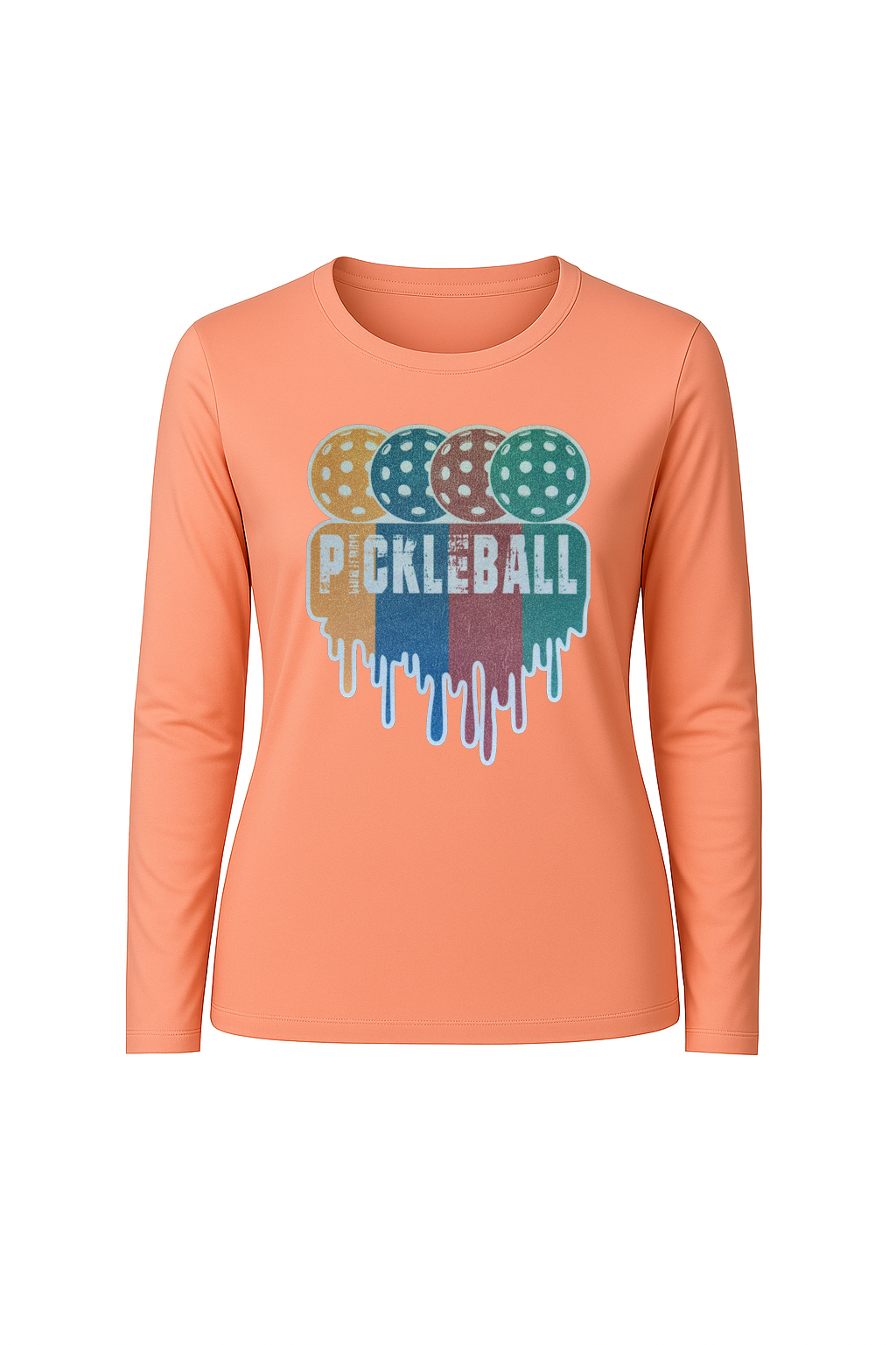 Glitter Pickleball Drip Long Sleeve Tee UPF 50