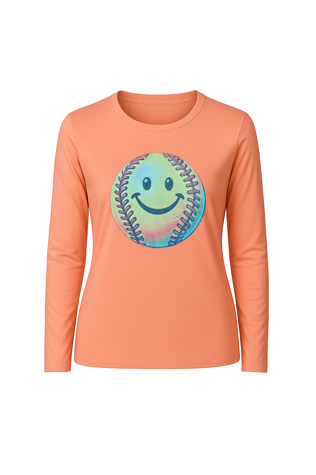 Glitter Happy Softball Long Sleeve Tee UPF 50