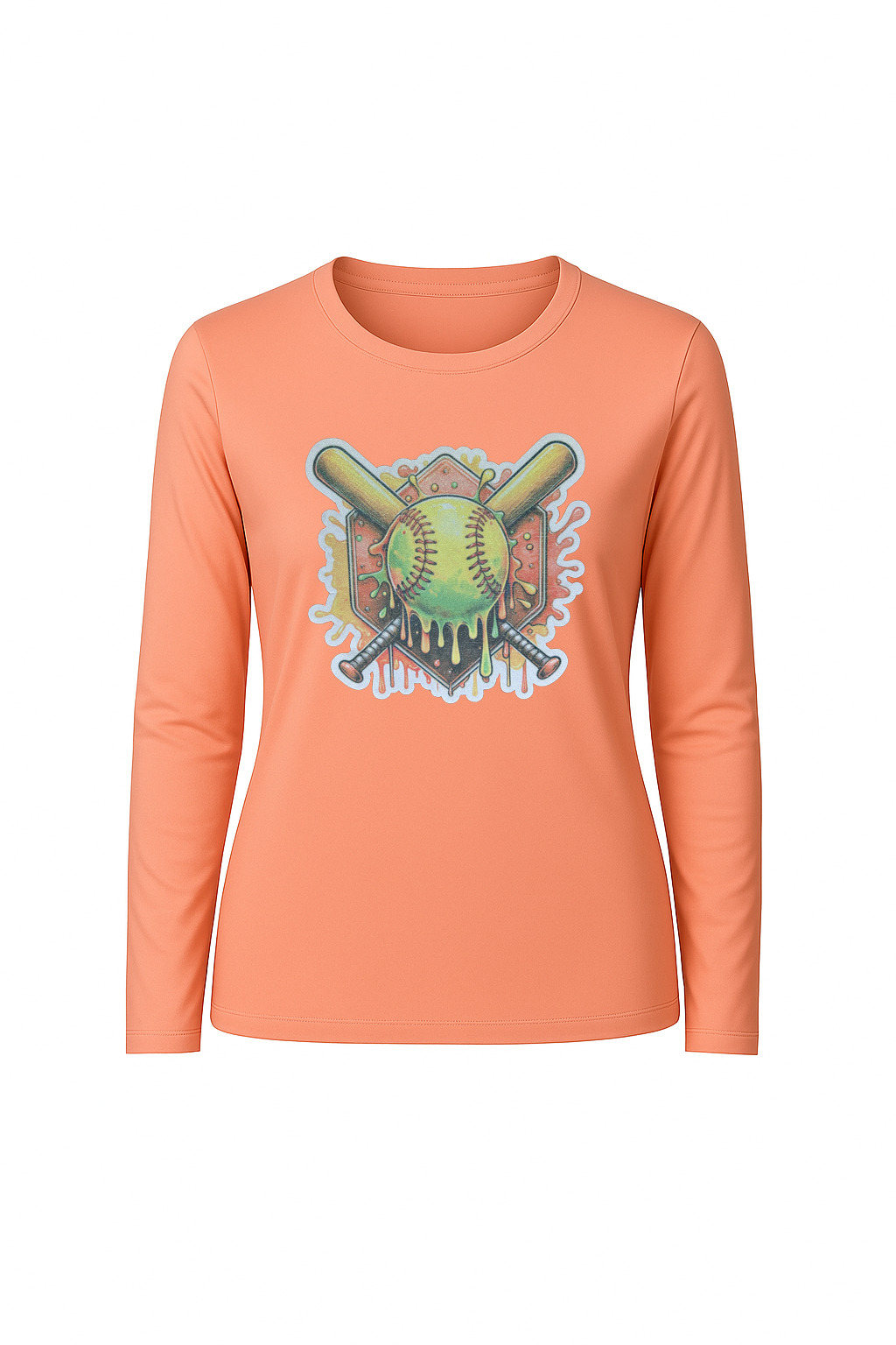 Glitter Orange Shield Long Sleeve Tee UPF 50