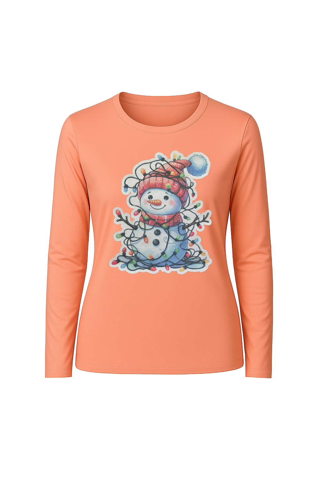 Glitter Tangled Snowman Long Sleeve Tee UPF 50