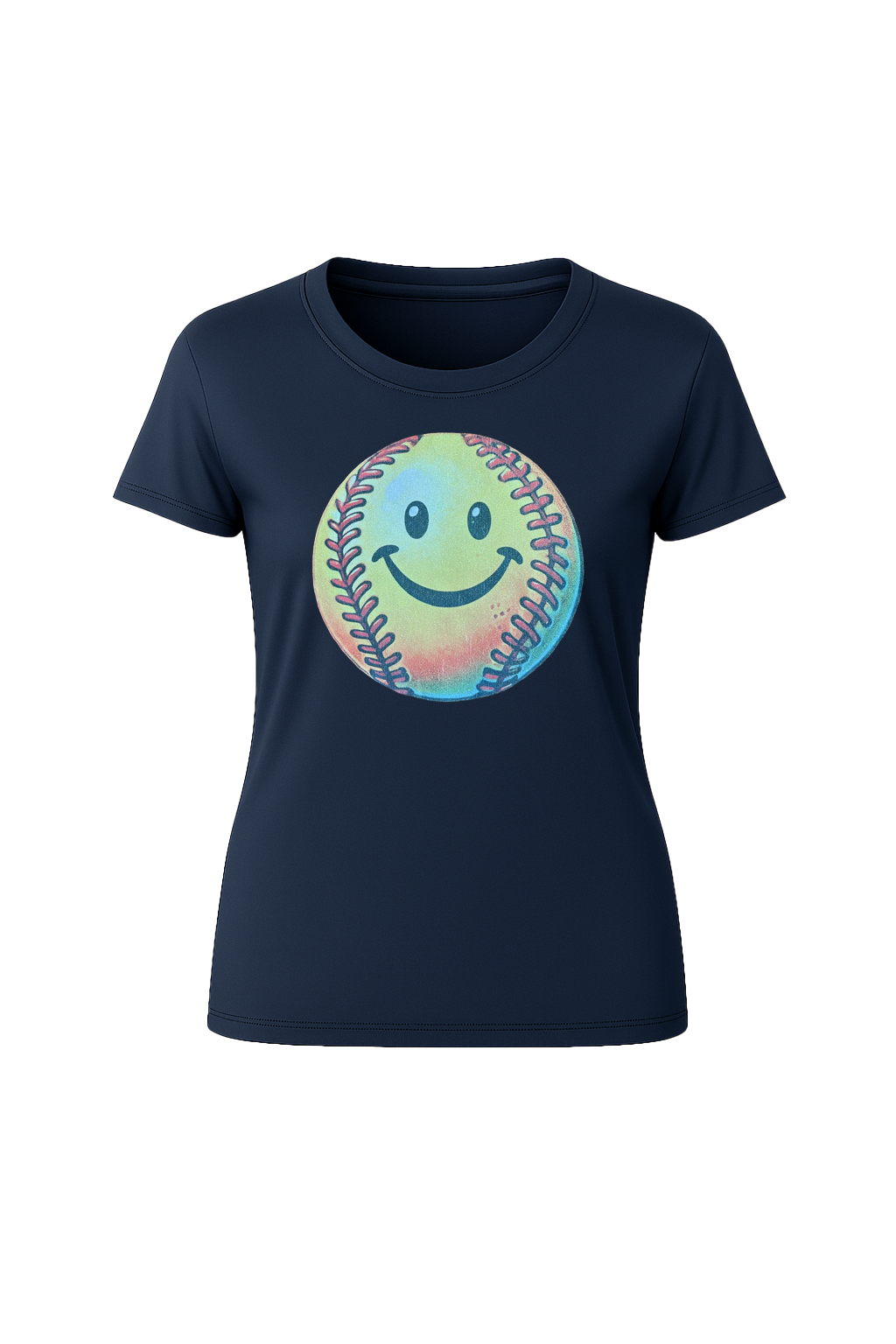 Glitter Happy Softball Short Sleeve Tee