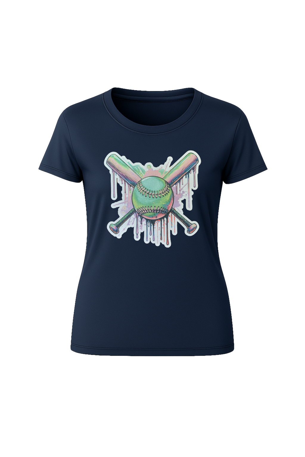 Glitter Green Drip Bats Short Sleeve Tee