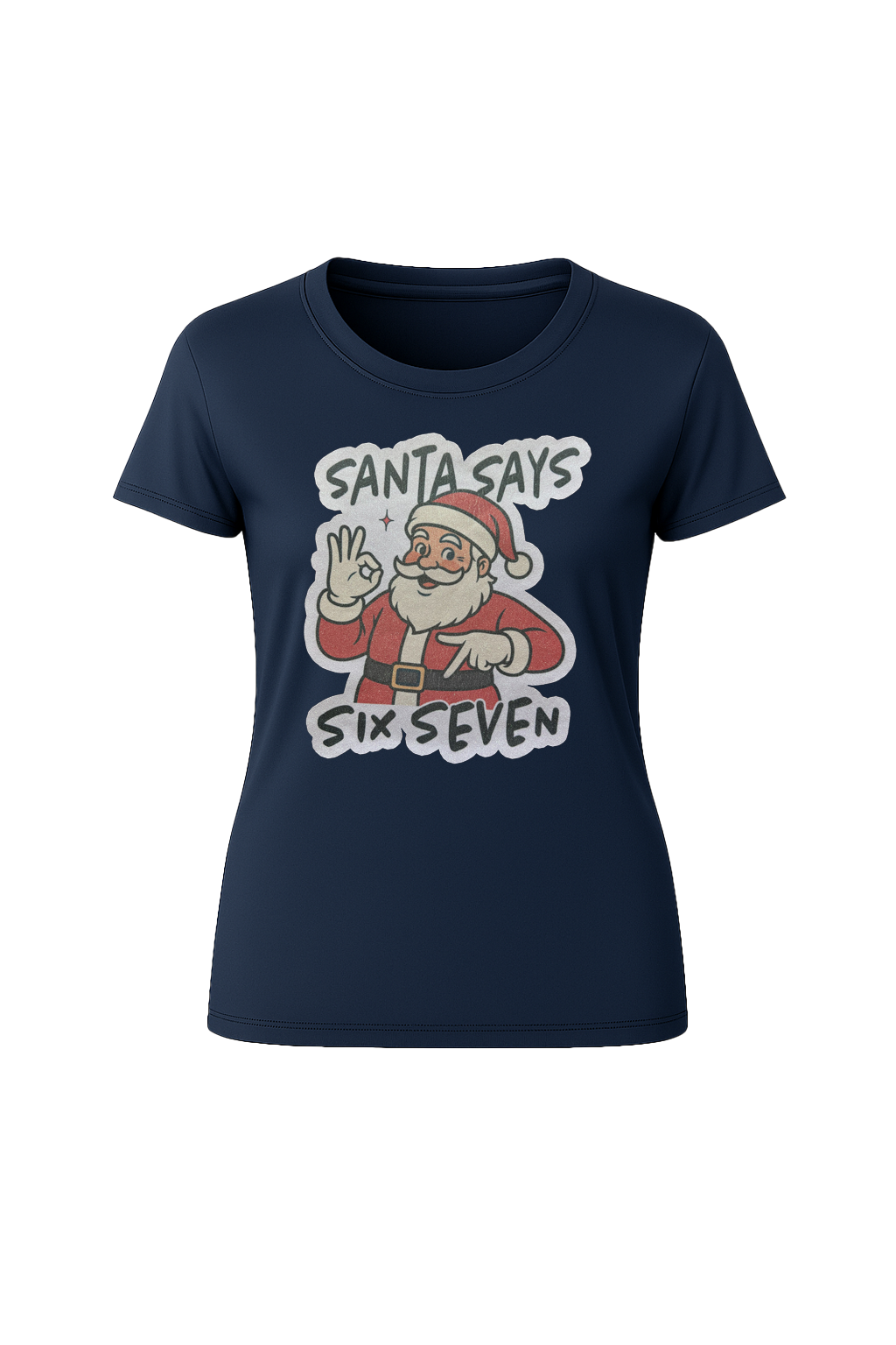 Glitter Santa Says Six Seven Short Sleeve Tee