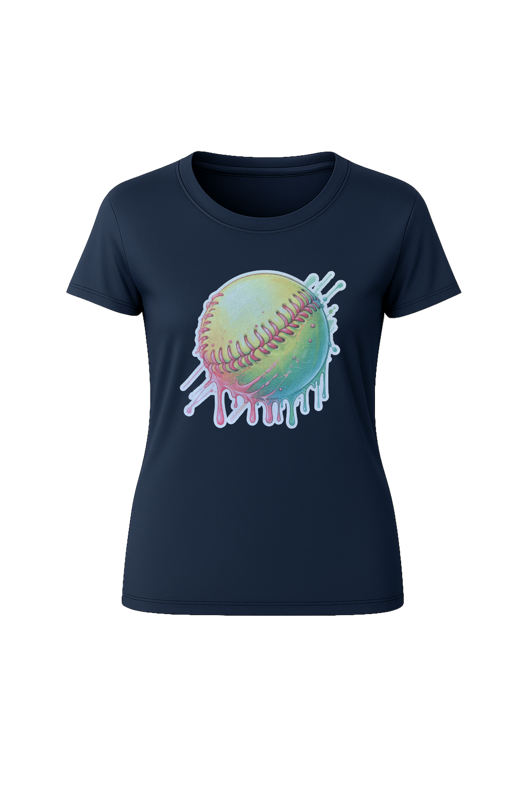 Glitter Softball Drip Short Sleeve Tee
