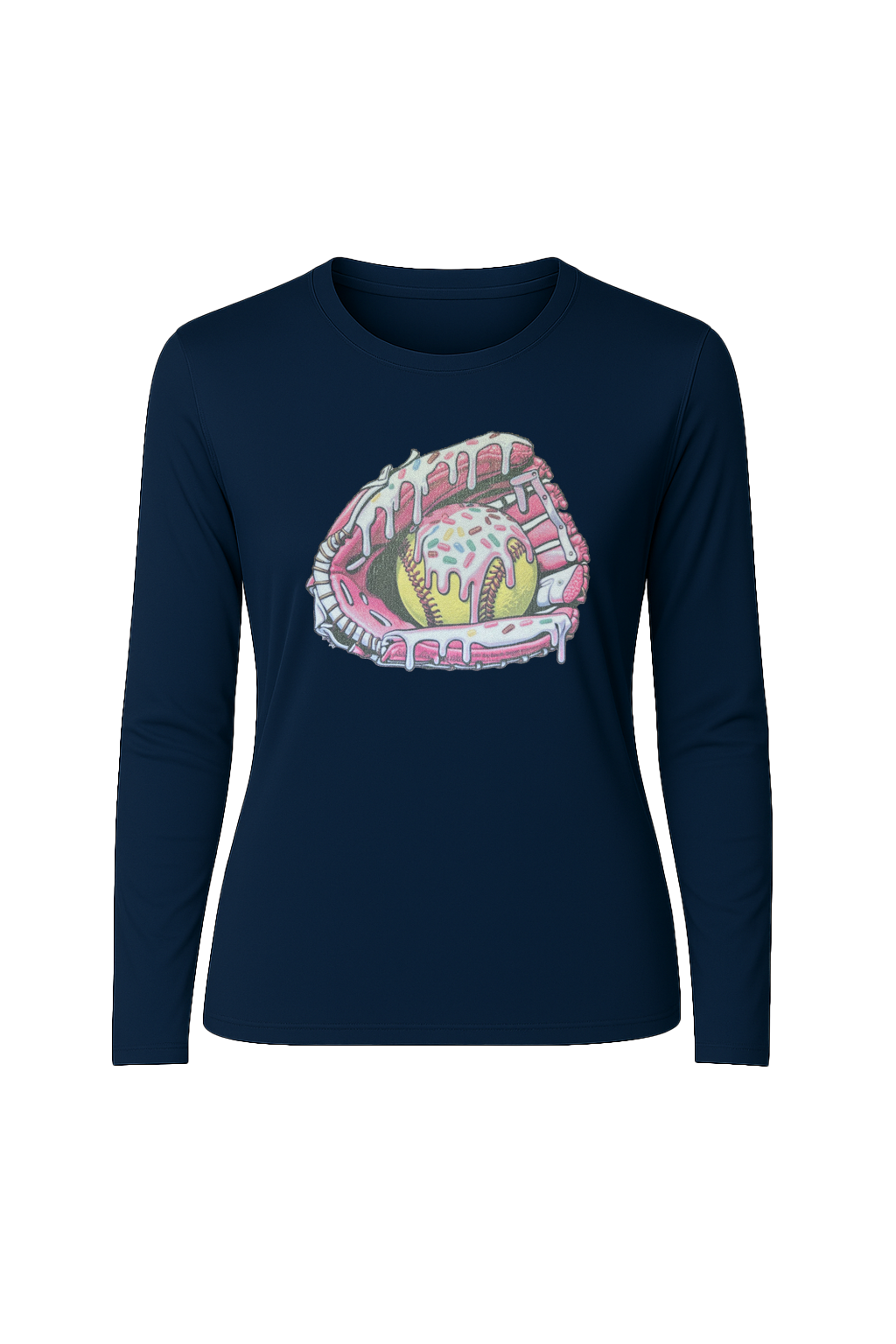 Glitter Softball Sundae Long Sleeve Tee UPF 50