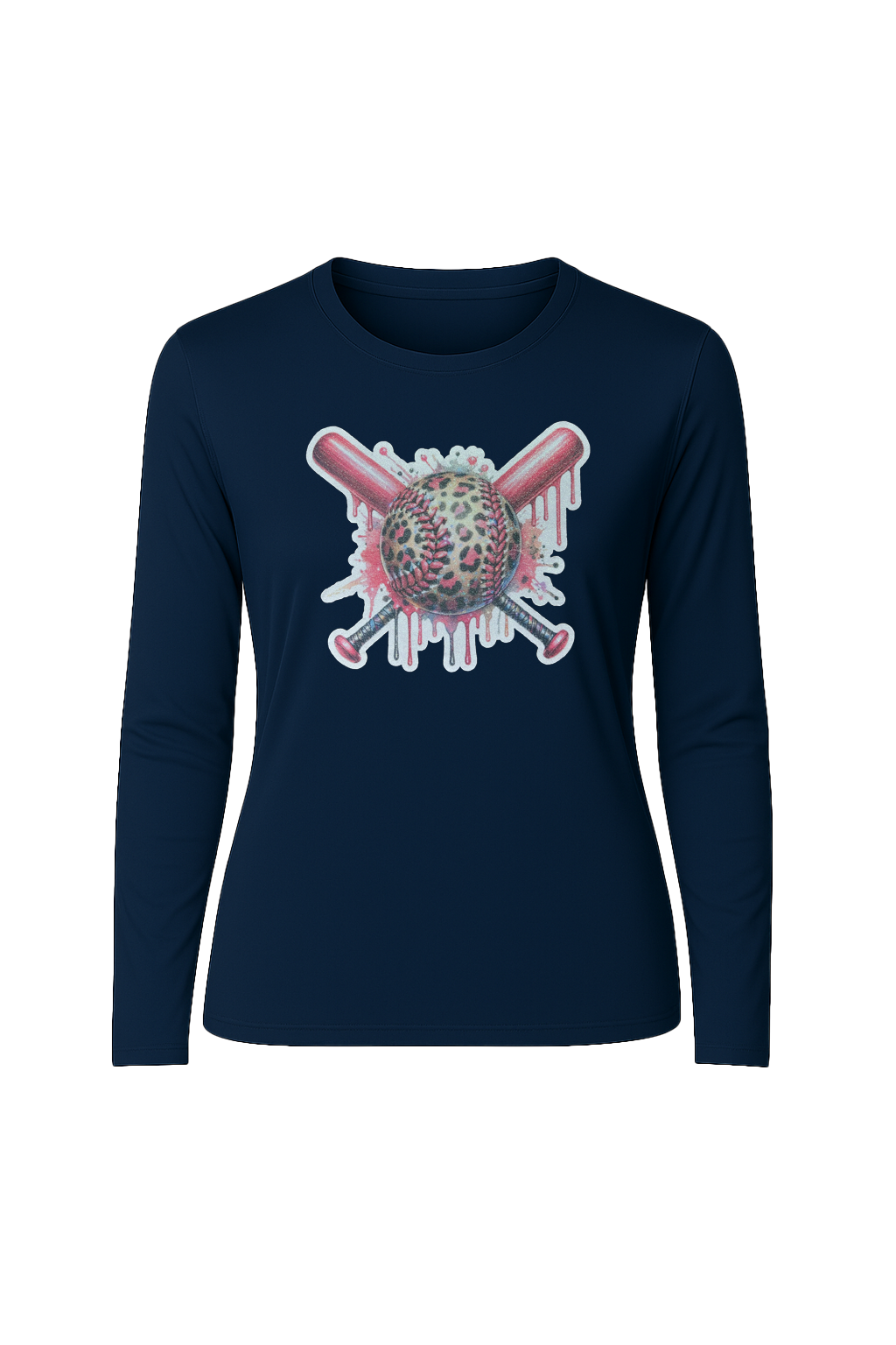 Glitter Leopard Drip Long Sleeve Tee UPF 50