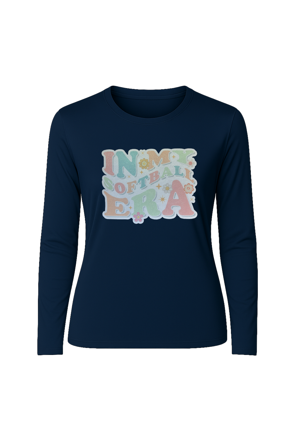 Glitter Softball Era Long Sleeve Tee UPF 50