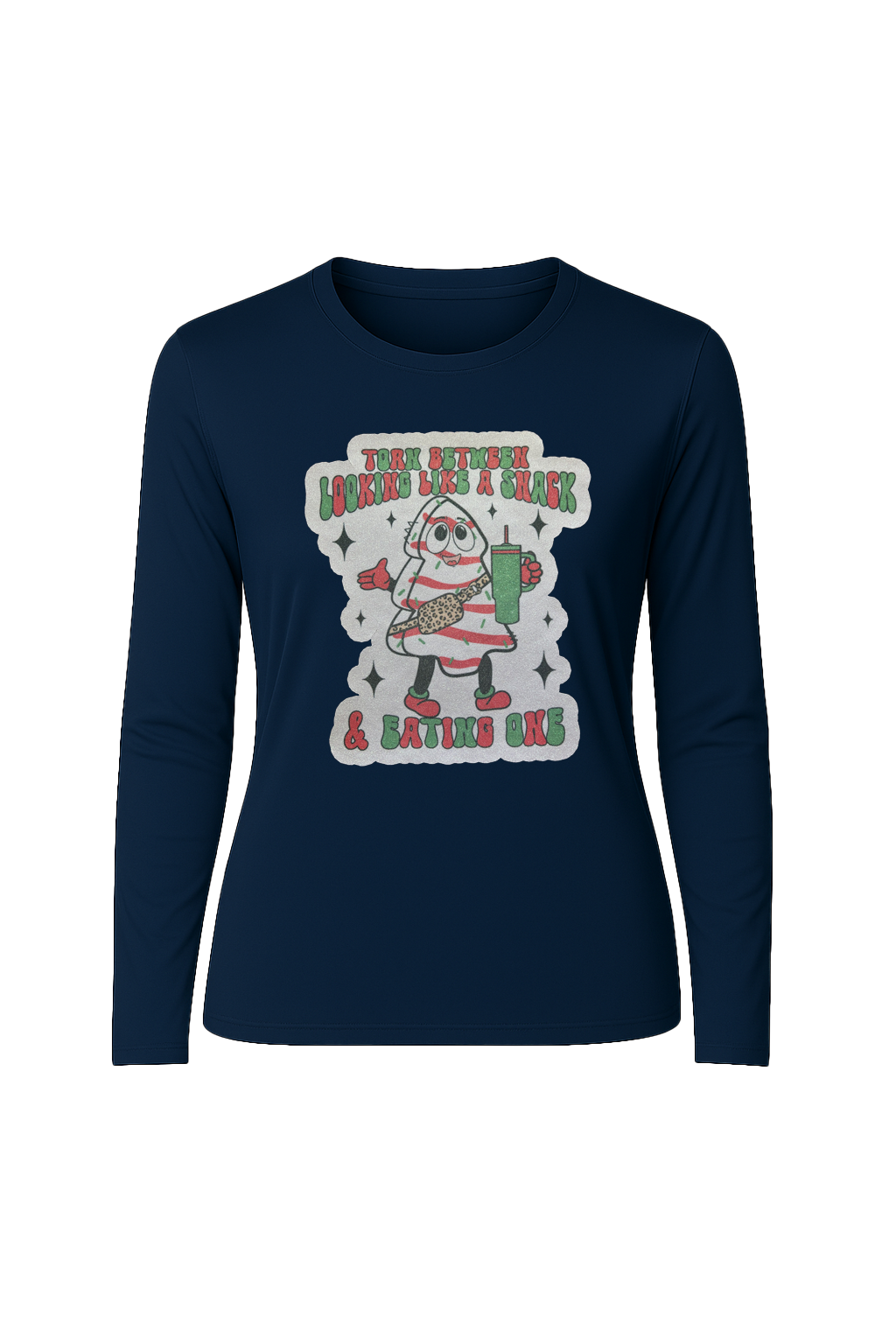 Glitter Christmas Snack Long Sleeve Tee UPF 50