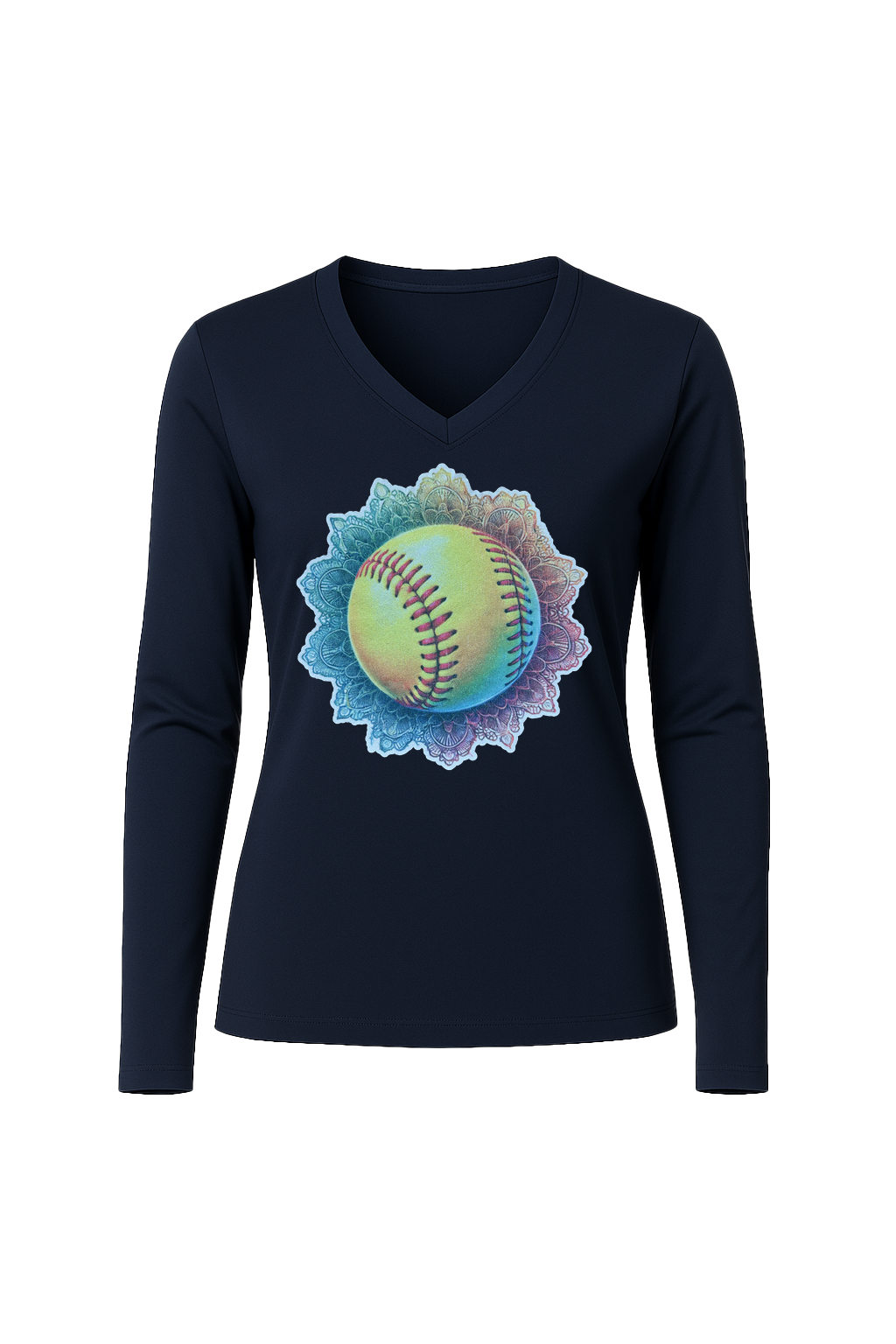 Glitter Tie-Dye Triple Long Sleeve V-Neck Tee