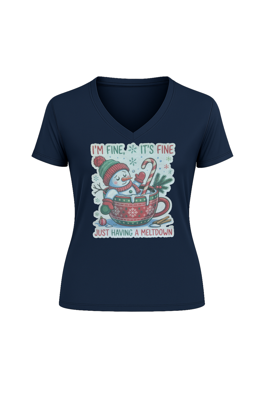 Glitter Having A Meltdown Short Sleeve V-Neck Tee