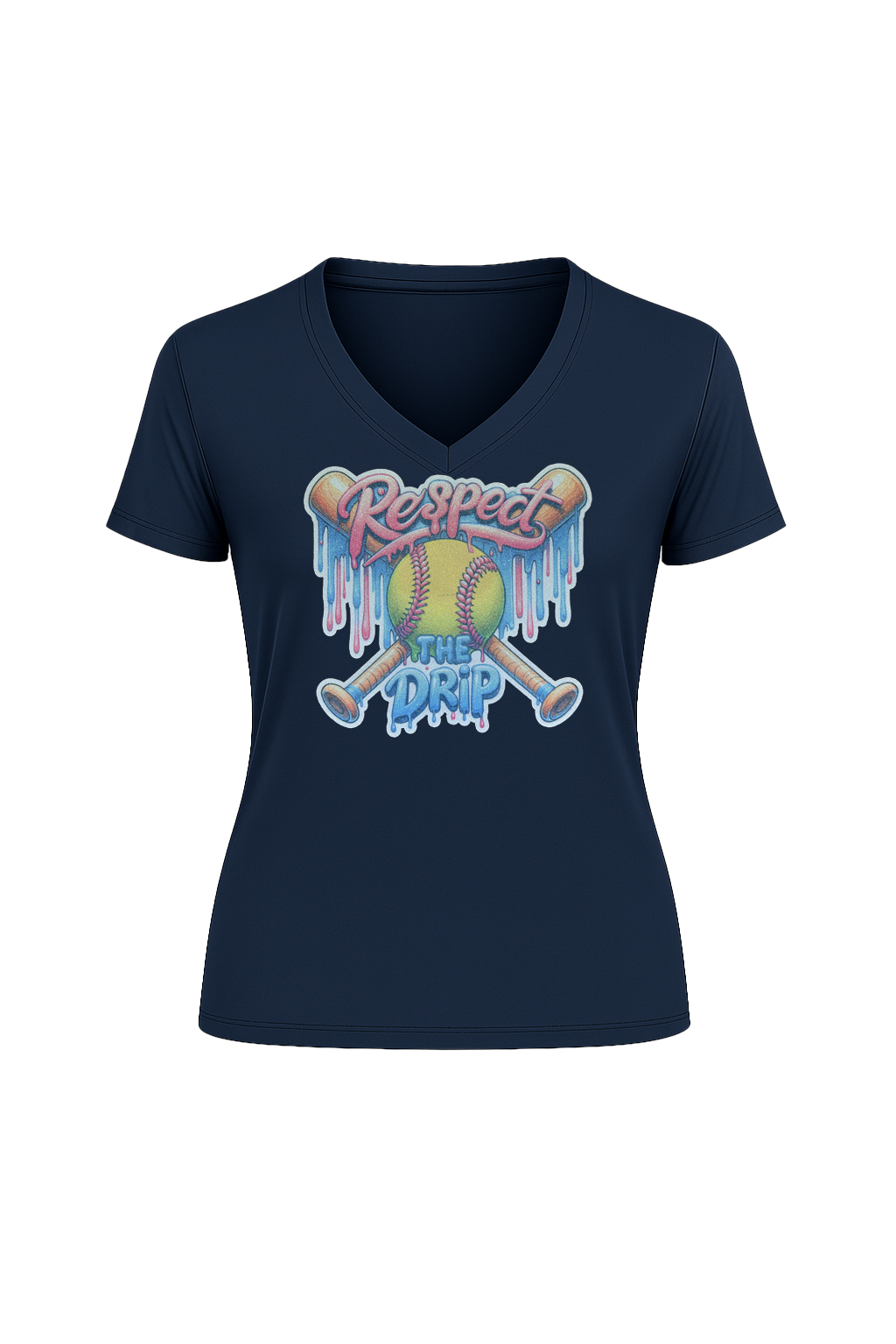 Glitter Respect The Drip Short Sleeve V-Neck Tee