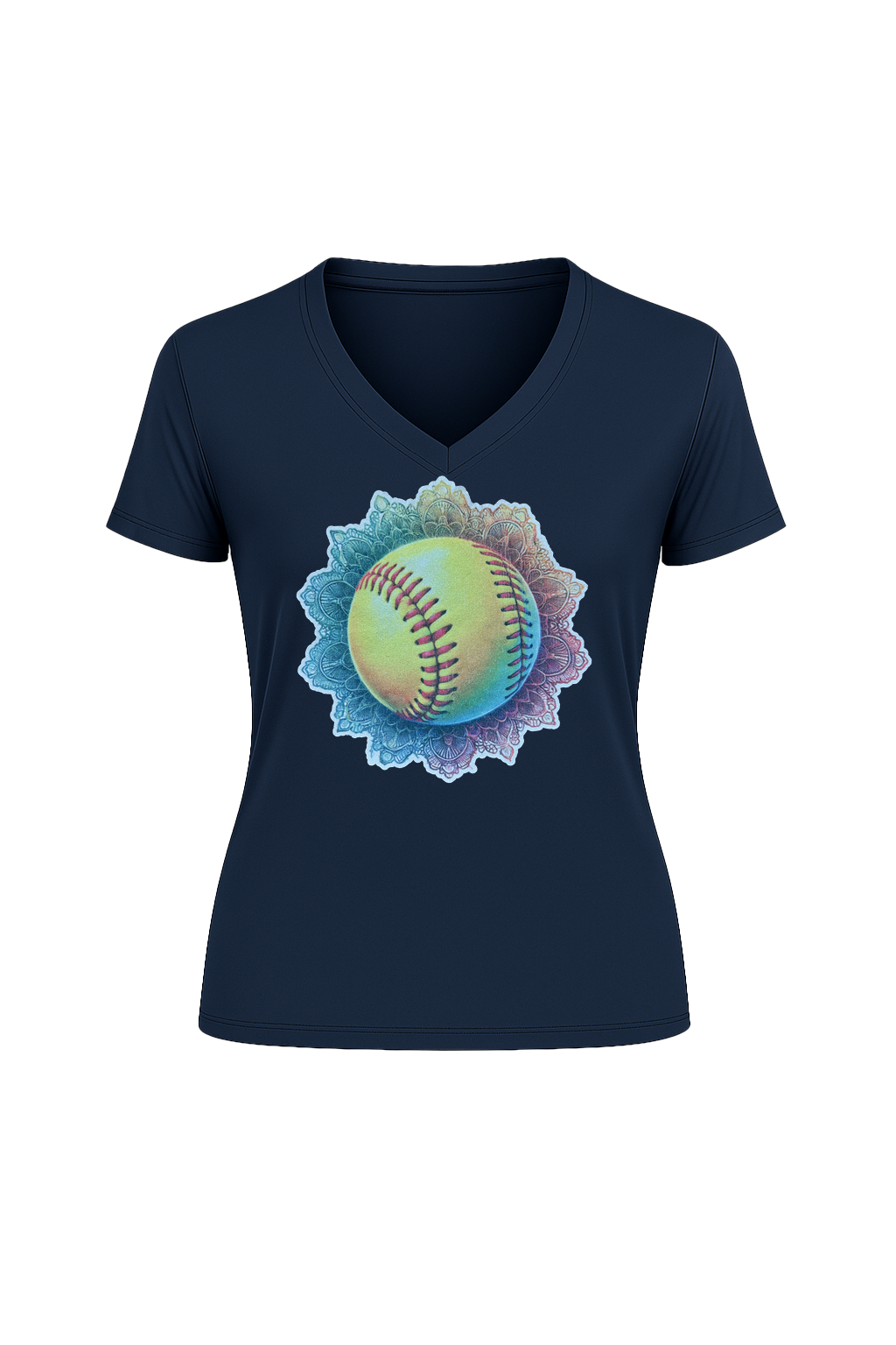 Glitter Tie-Dye Triple Short Sleeve V-Neck Tee