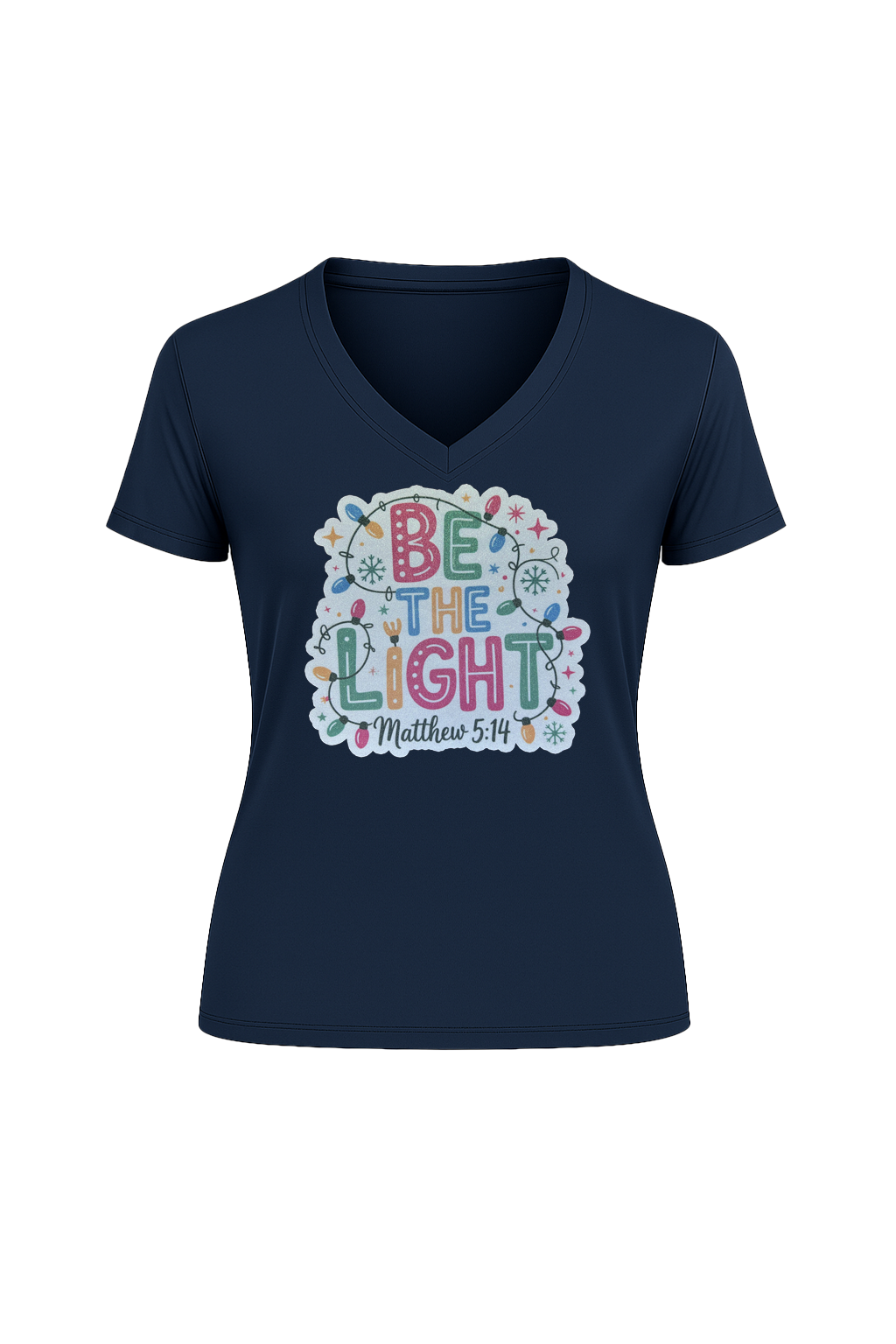 Glitter Be The Light Short Sleeve V-Neck Tee