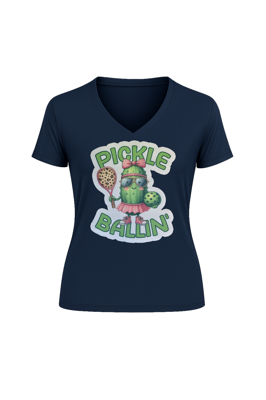 Glitter Pickle Ballin Short Sleeve V-Neck Tee