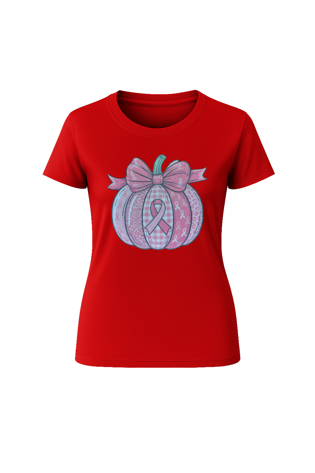 Glitter Breast Cancer Pumpkin Short Sleeve Tee