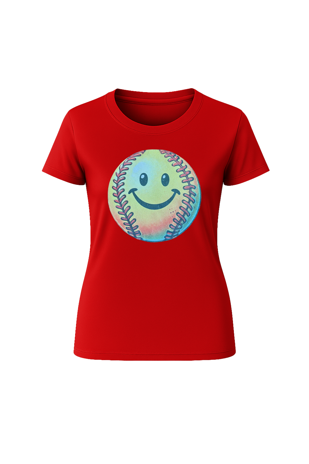 Glitter Happy Softball Short Sleeve Tee