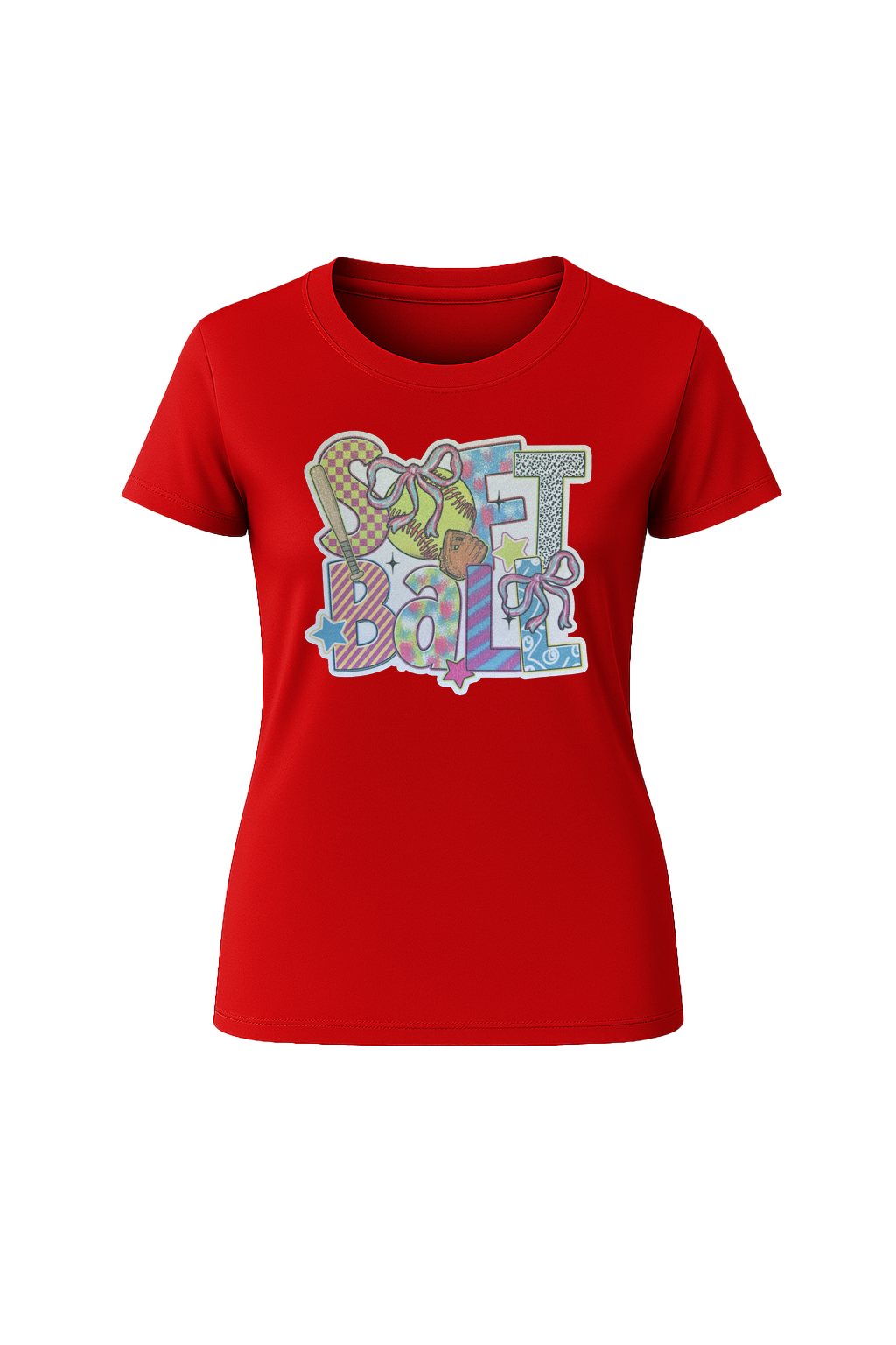 Glitter Softball Collage Short Sleeve Tee