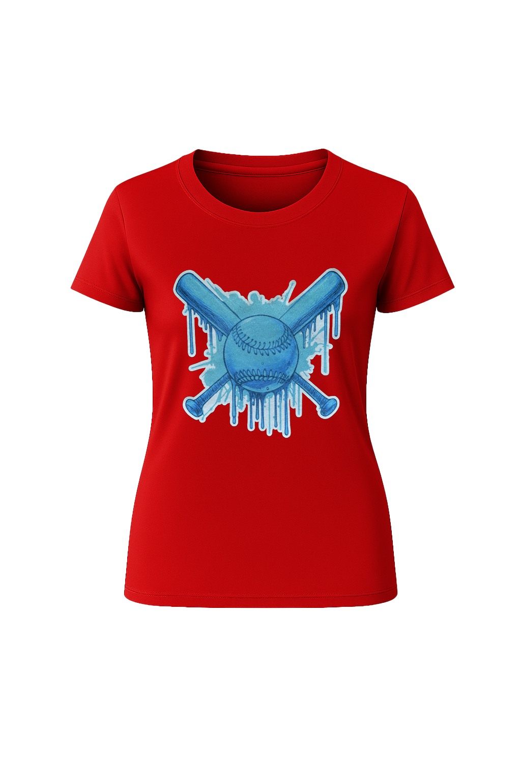 Glitter Blue Drip Bats Short Sleeve Tee
