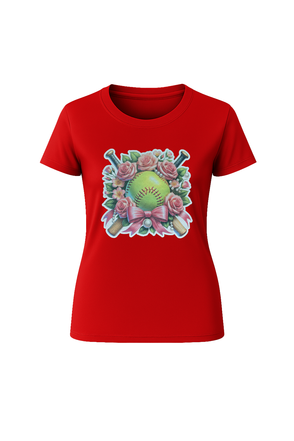 Glitter Softball Bouquet Short Sleeve Tee